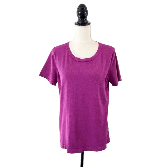Jones New York Women’s Purple Short Sleeve Silk Blend Knit Top Size XL - Picture 2 of 11